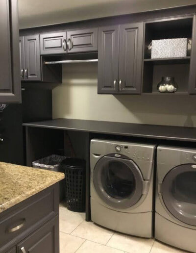 Custom Storage solutions are perfect for your Laundry Room, or anywhere you want organized storage.