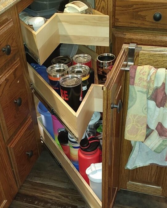 Kitchen Organization with Slide Out Shelves