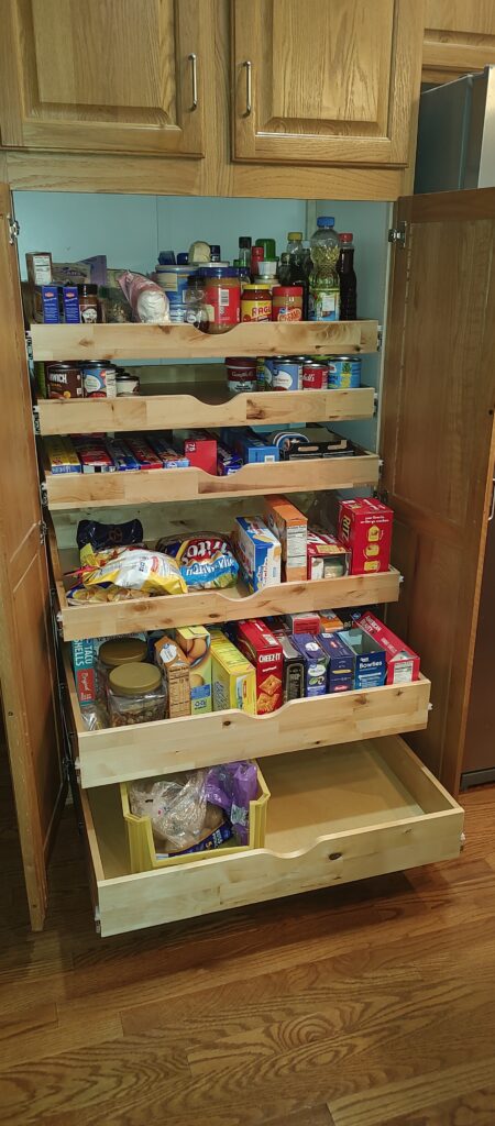 after pantry slide out shelf conversion