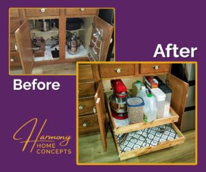 before after stile relocation slide out shelves