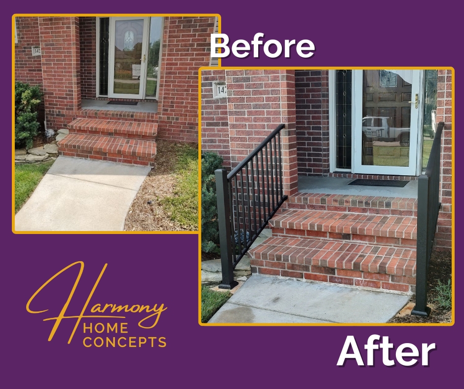 Adding Handrails to Your Front Steps | Wichita, KS | Harmony Home Concepts