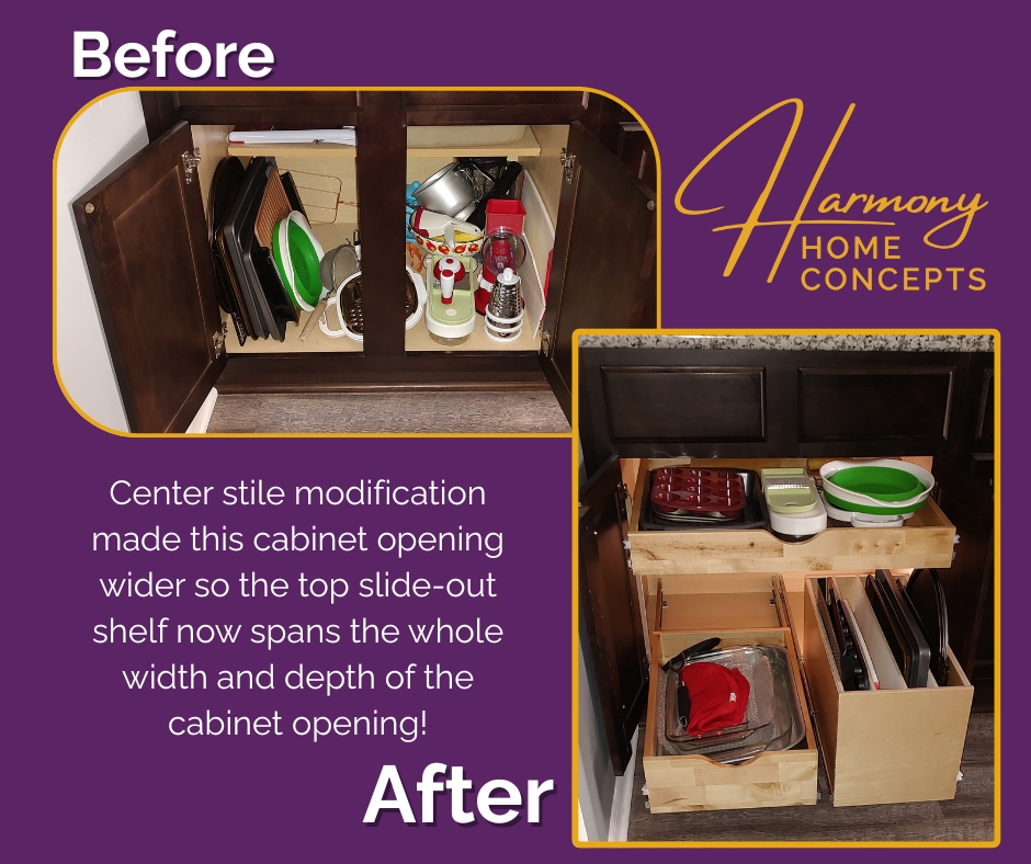 slide out shelf stile modification