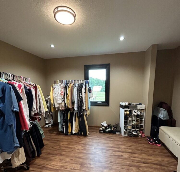before custom closet dressing room transformation